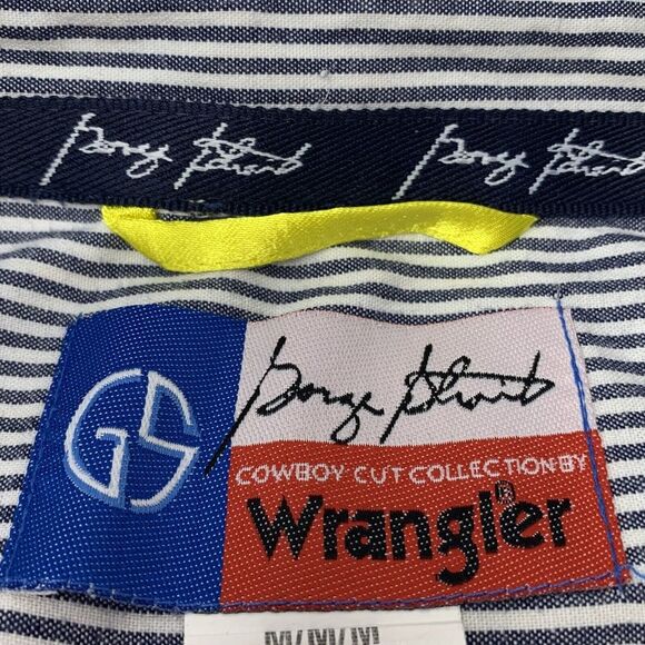 Wrangler George Strait Yellow Plaid Long Sleeve Button Up Mens Shirt Size Medium - Picture 2 of 10